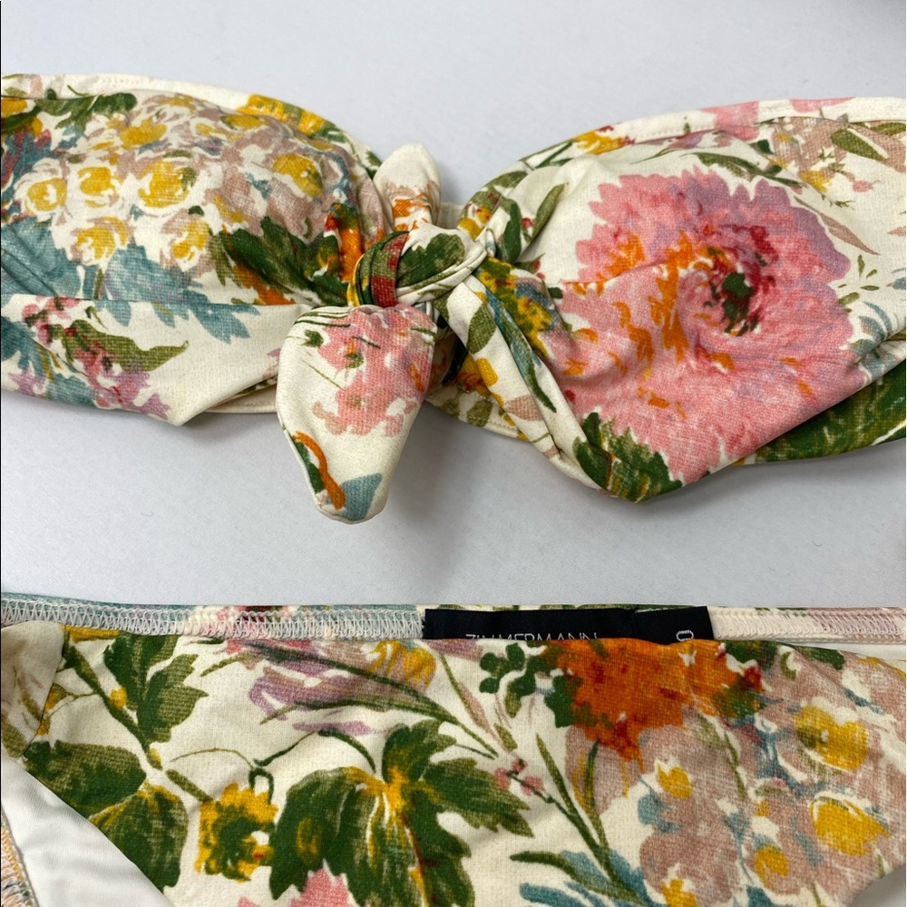 ZIMMERMAN Pink Floral Bikinis with Knots - Picture 2 of 12